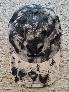 adidas Black & White Tie-Dye Trefoil Baseball Cap